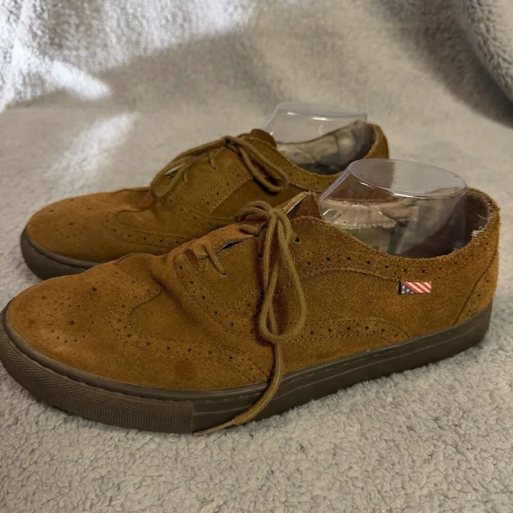 Ralph Lauren Wingtip Shoes Mens 10.5D Brown Denim & Supply Casual Suede
